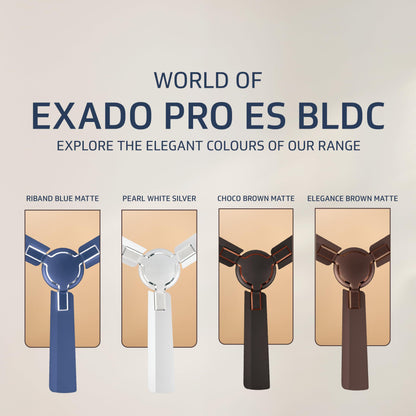 Exado Pro ES BLDC Ceiling Fan For Home, Anti Dust Coating, 5-Star Energy Saving, Remote Control, 100% Copper Motor, 1.2M (Riband Blue Matte)