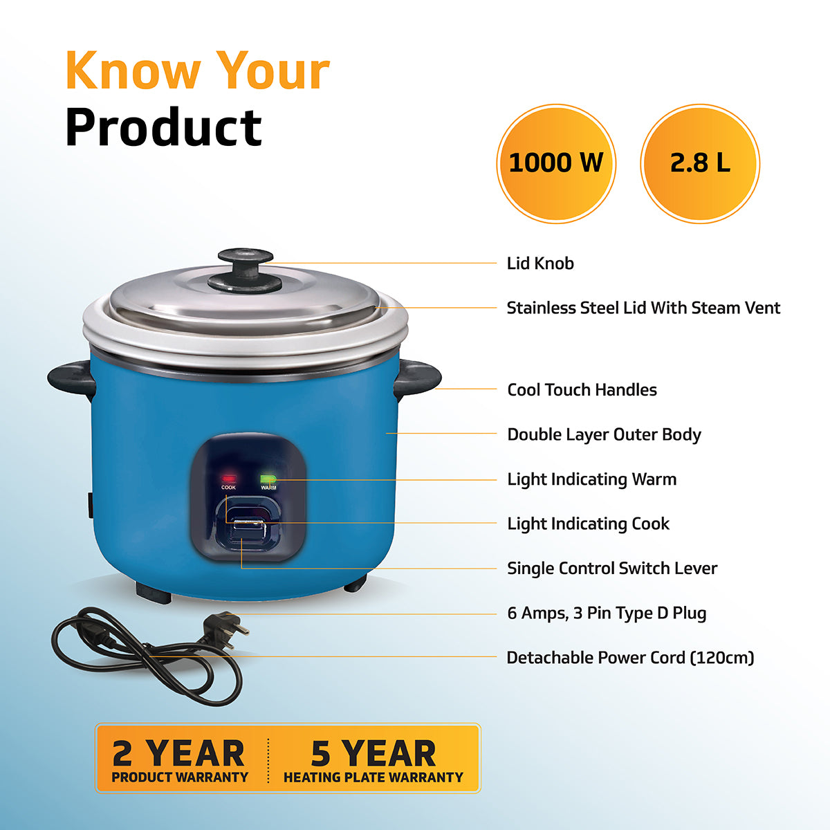 VRC 2.8 C Electric Rice Cooker
