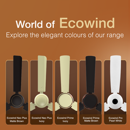 Ecowind Pro BLDC Motor Ceiling Fan with Remote, 1.2 m, Caramel Brown, 5 Star, Anti-Dust