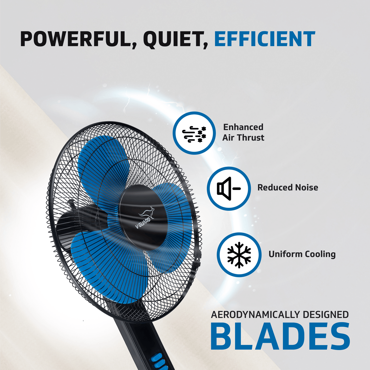 V-Guard Esfera STS Plus Neo Pedestal Cum Table Fan | Versatile 2-In-1 Operation | 1350 RPM Motor | Customisable Tilt And Oscillation Control | Blue Black | 40 cm (400mm)