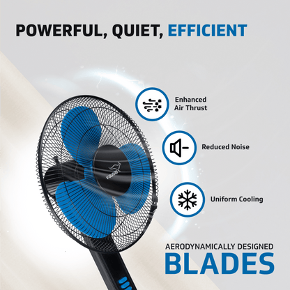 V-Guard Esfera STS Plus Neo Pedestal Cum Table Fan | Versatile 2-In-1 Operation | 1350 RPM Motor | Customisable Tilt And Oscillation Control | Blue Black | 40 cm (400mm)