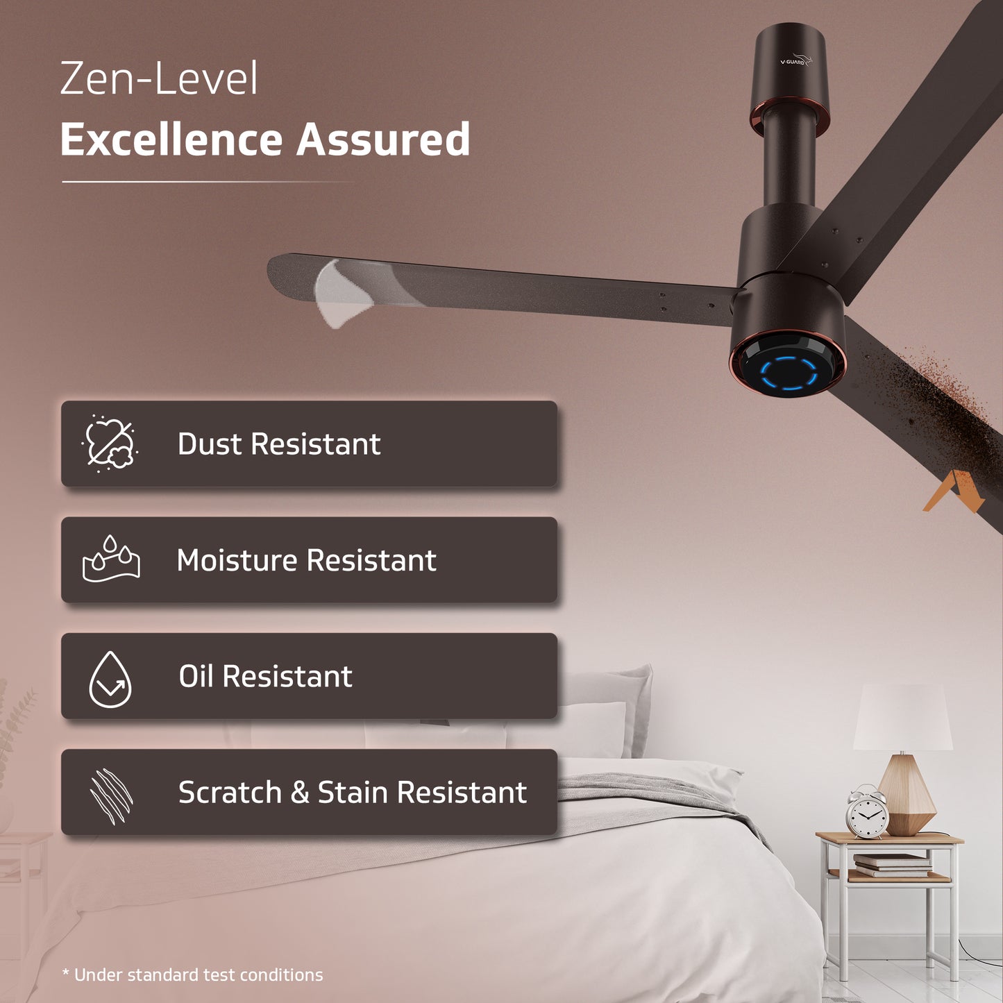 V-Guard INSIGHT-G Premium BLDC Ceiling Fan For Home | 6 Speed Settings | 5-Star Energy Saving | Convenient Remote Control | High-Speed 100% Copper Motor (Elegance Brown Matte)