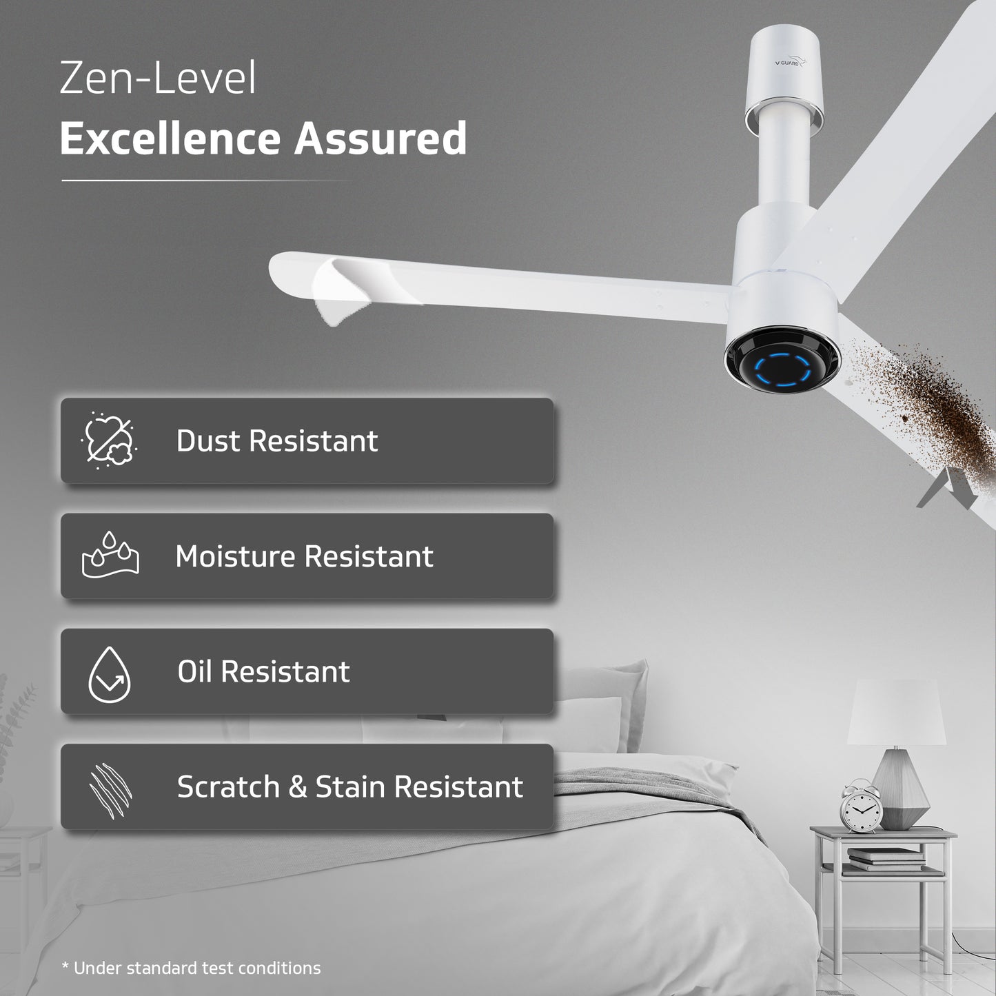 V-Guard INSIGHT-X Premium BLDC Ceiling Fan For Home | 6 Speed Settings | 5-Star Energy Saving | Convenient Remote Control | High-Speed 100% Copper Motor | 1.2M (Blossom White Matte)