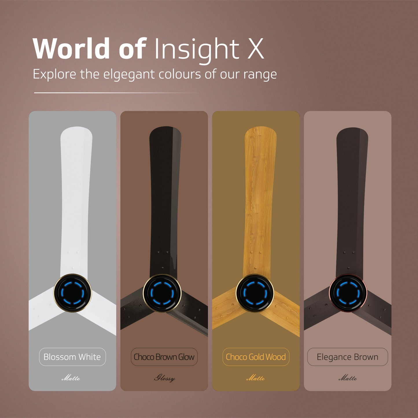 V-Guard INSIGHT-X Premium BLDC Ceiling Fan For Home | 6 Speed Settings | 5-Star Energy Saving | Convenient Remote Control | High-Speed 100% Copper Motor | 1.2M (Elegance Brown Matte)