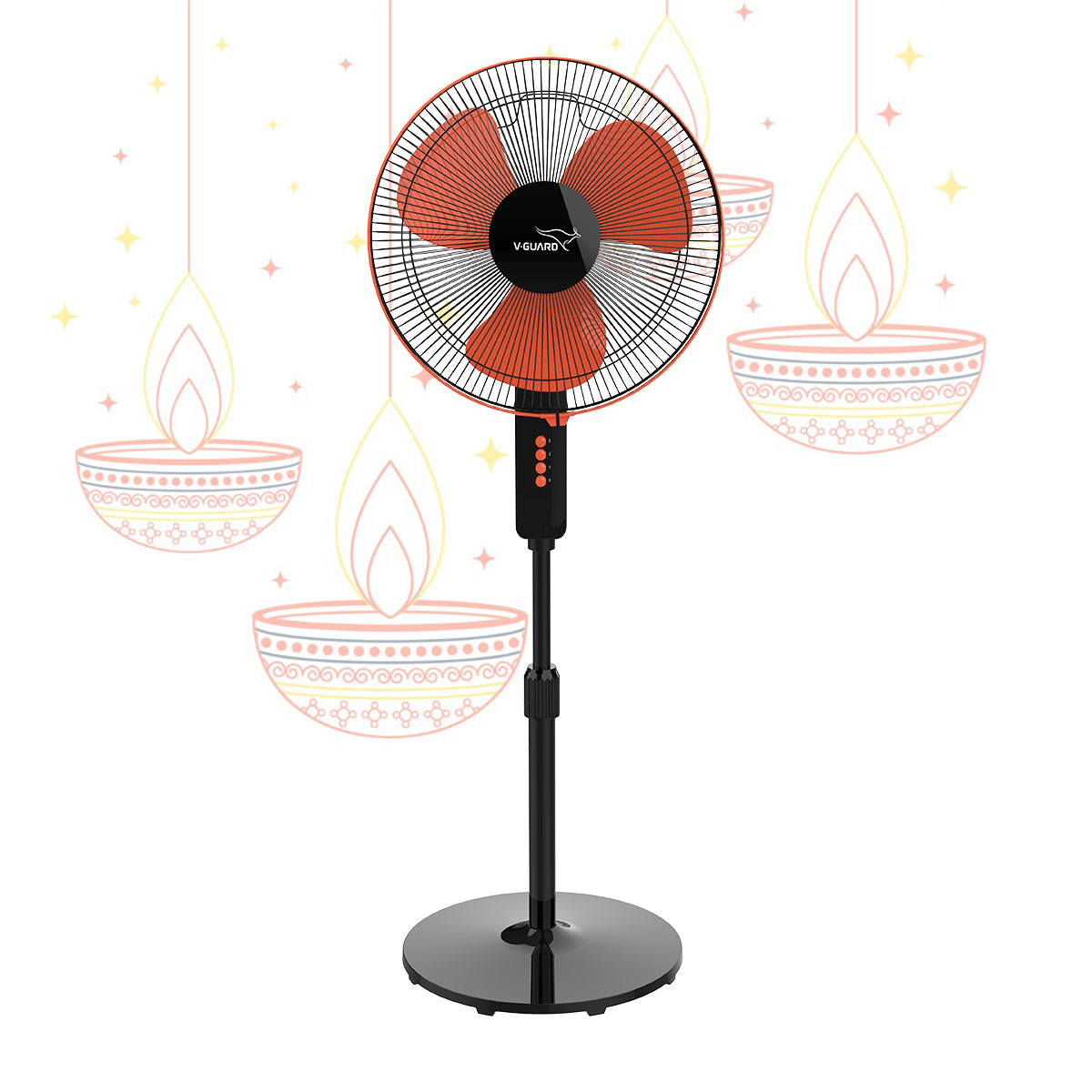 Esfera STS Plus 2-in-1 Pedestal Fan, 3 blade, 40 cm, Red Black