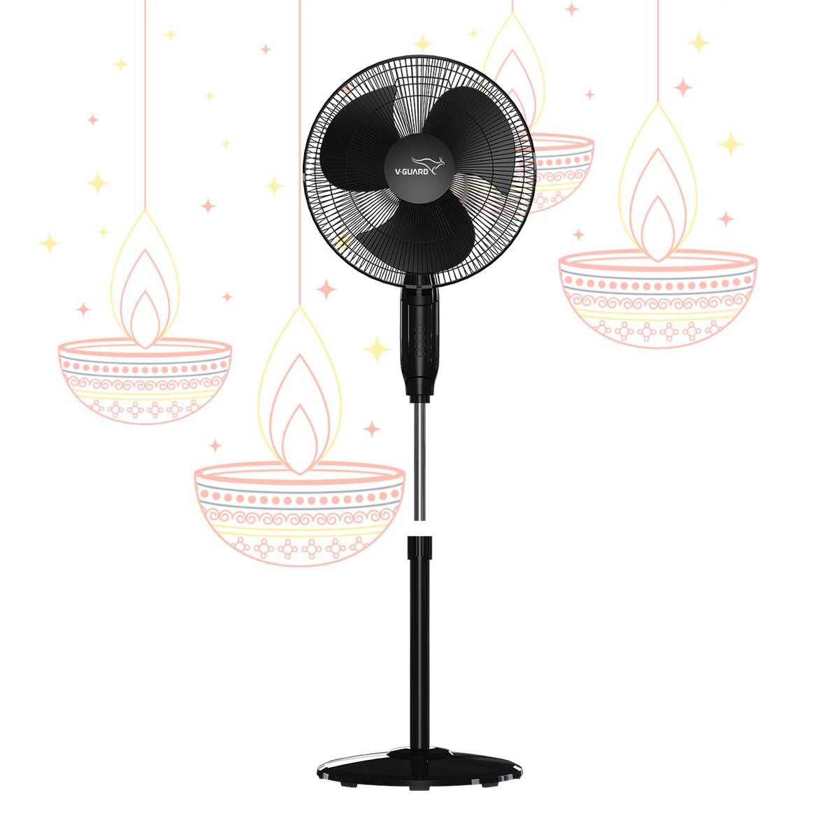 Gatimaan Pro HSP N High Speed Pedestal Fan, Black