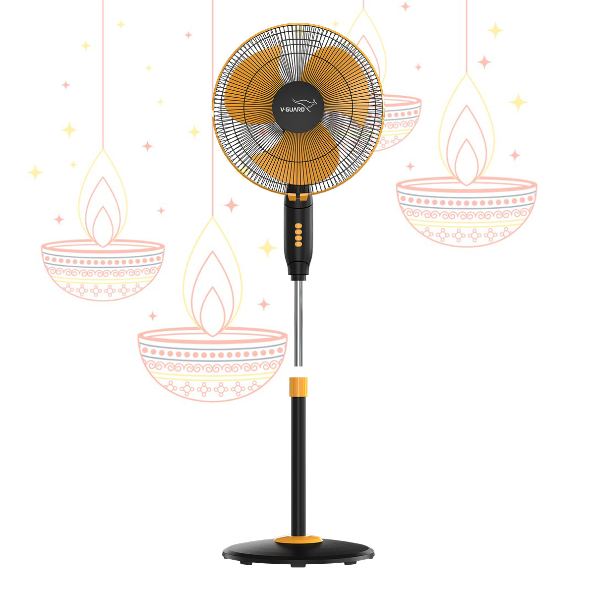 Gatimaan Pro HSP N High Speed Pedestal Fan, Orange Black