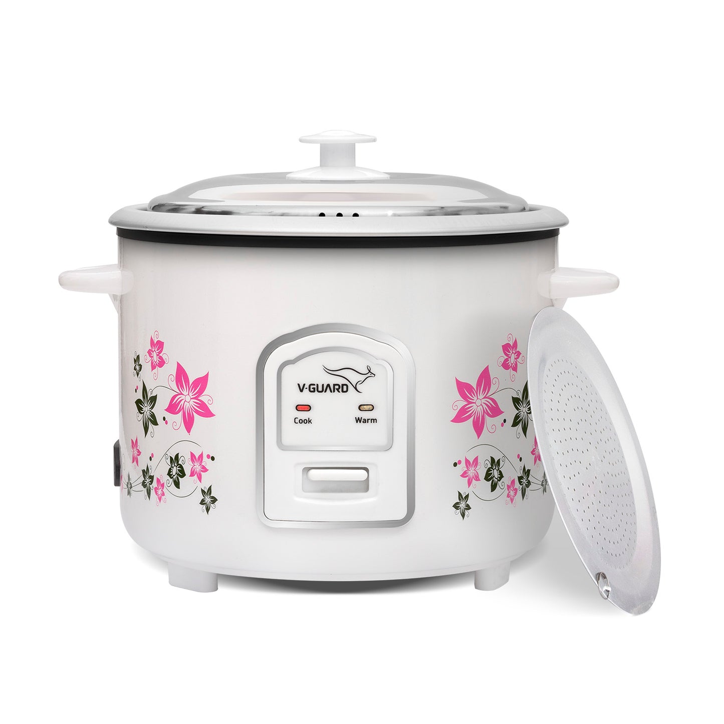 V-Guard VRC 1.8C Electric Rice Cooker, 1.8 Litre, 5 Year Heating Plate & 2 Year Product Coverage by V-Guard, Automatic Cooking with Warm & Cook Functions