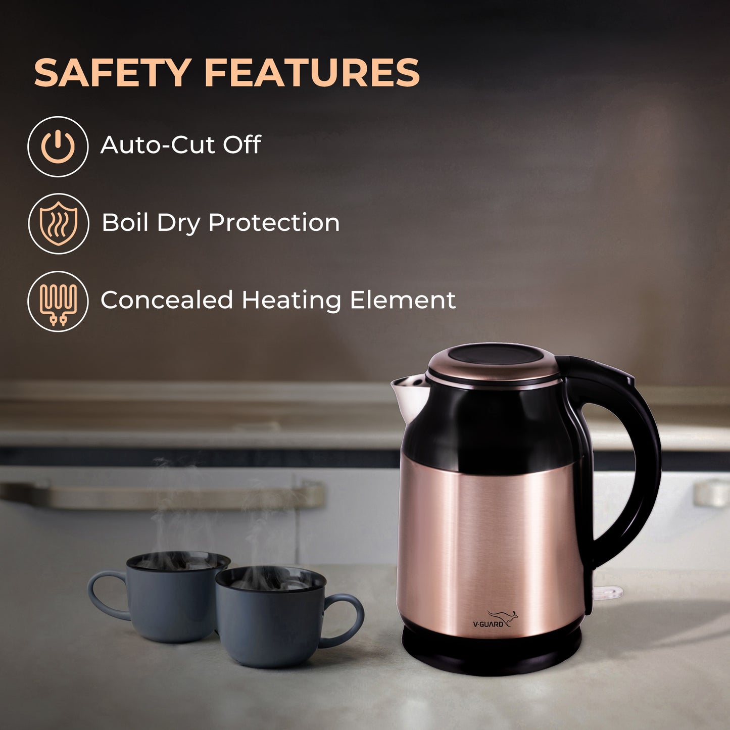 VKS17 Prime Electric Kettle for hot water | 1.7 Litre | Cool Touch Double Wall | 2 year warranty|Fast Boiling | Auto cut-off