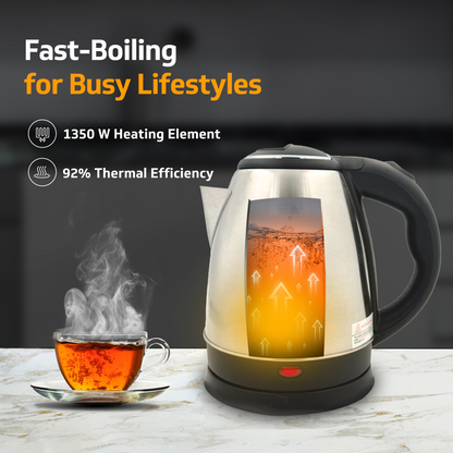 VKS15 Electric Kettle for hot water | 1.5 Litre 1500 watt, Stainless Steel Hot water kettle | Power Indicator | Auto cut-off