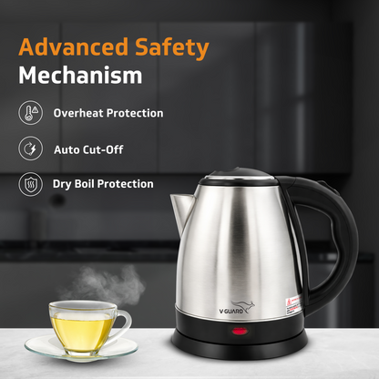 VKS15 Electric Kettle for hot water | 1.5 Litre 1500 watt, Stainless Steel Hot water kettle | Power Indicator | Auto cut-off