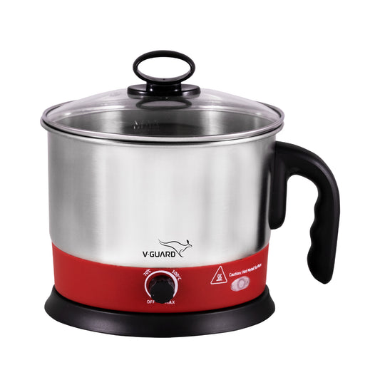 VKM12 Wide mouth MultiPurpose Electric kettle Cooker, 1.2 Litre Stainless Steel Hot water kettle for boiling water, noodles with 3 Attachments : PP Bowl, PP Egg Tray