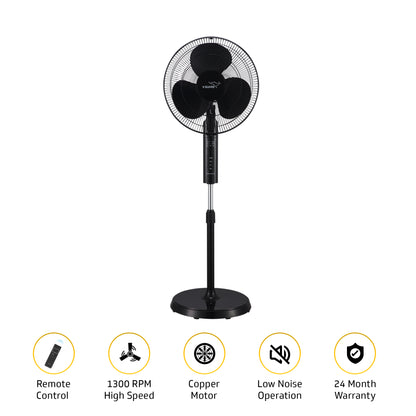 Esfera Remote 16 Black Pedestal Fan