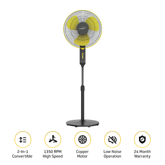 Esfera STS Plus 2 in 1 Convertible Fan 40 cm Pedestal Fan  , Yellow Black