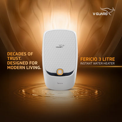 V-Guard Fericio Instant Water Heater | 3 Litre | 3000W Heating | Free Connection Pipes & Installation(₹1000/-Benefit)