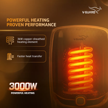 V-Guard Fericio Instant Water Heater | 3 Litre | 3000W Heating | Free Connection Pipes & Installation(₹1000/-Benefit)