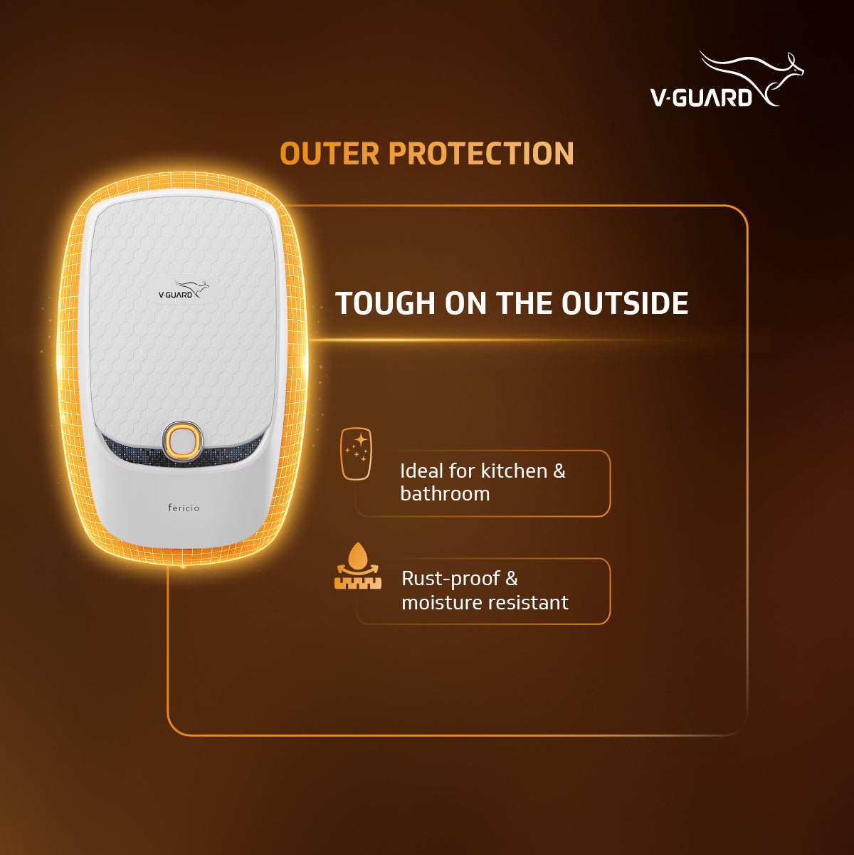 V-Guard Fericio Instant Water Heater | 3 Litre | 3000W Heating | Free Connection Pipes & Installation(₹1000/-Benefit)