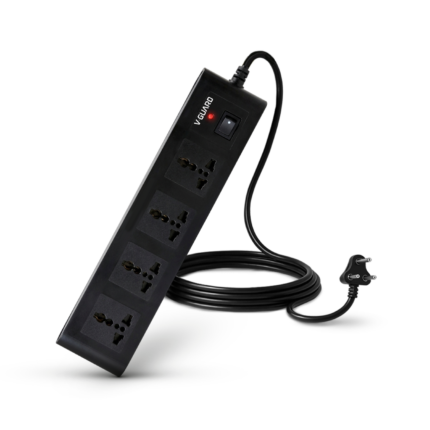 V-Guard Extension Board for Home & Office | 4+1 Power Strip with (MOV+Fuse) | 4 Universal Sockets | 1 Year Warranty | 3m Cord | 6A 1500VA Load | Fuse Protection | Wall Mountable | Master Switch