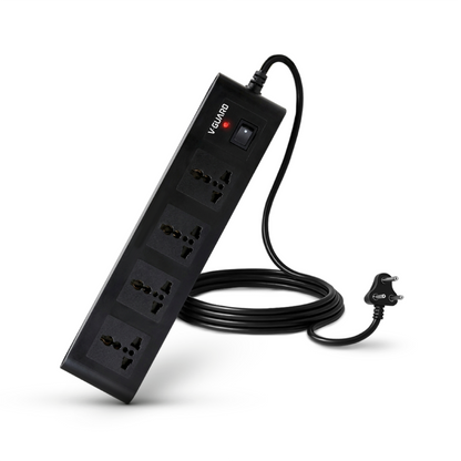 V-Guard Extension Board for Home & Office | 4+1 Power Strip with (MOV+Fuse) | 4 Universal Sockets | 1 Year Warranty | 5m Cord | 6A 1500VA Load | Fuse Protection | Wall Mountable | Master Switch