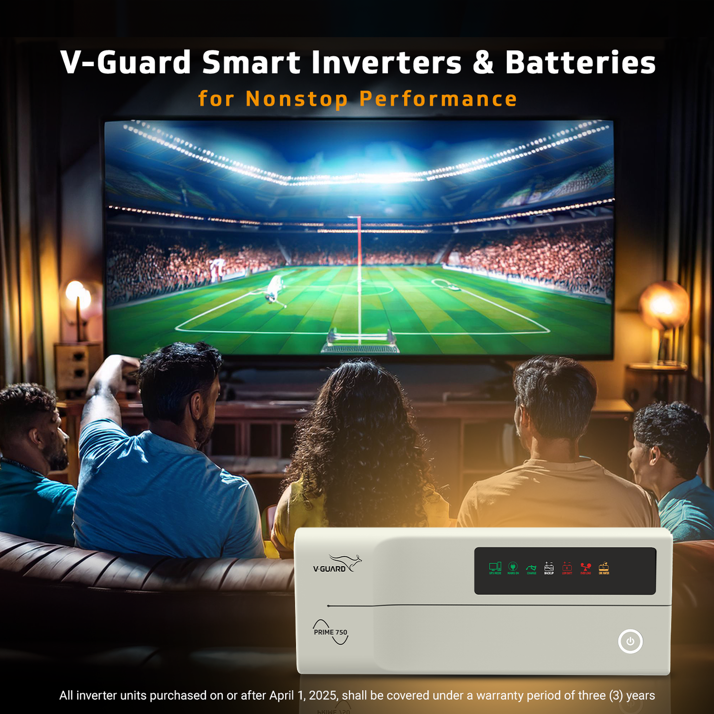 V-Guard Prime 750 Pure Sinewave Inverter for Home, Office and Shop
