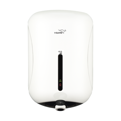 V-Guard Iris Pro Geyser 15 Litre Water Heater for Home with Rust-Proof ABS Body | High Energy Efficiency | Vitreous Enamel Tank Coating | Superior Incoloy 800 Heating Element | White-Black