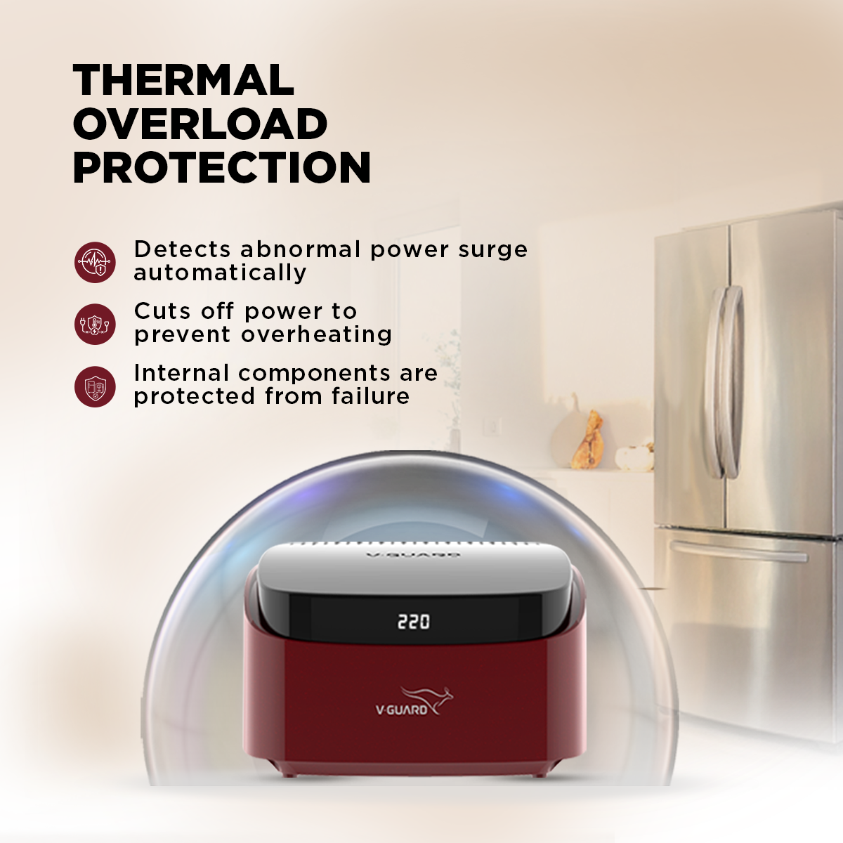 V-Guard Trossia 450 DG Stabilizer for Refrigerator up to 450 Litre