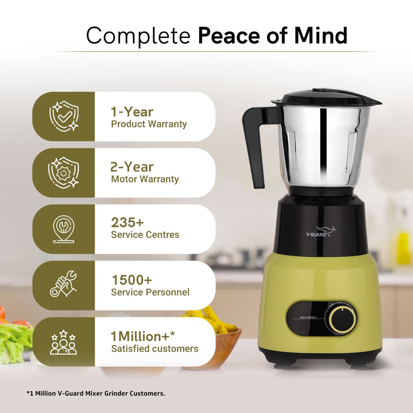 Increda Mixer Grinder 500 Watt/Newly Launched/Mixie for kitchen with Multifunctional SS Mixer Jars (Chutney, Dry, & Wet Jar), Precision Stainless Steel Blades / 2 Year Motor Warranty