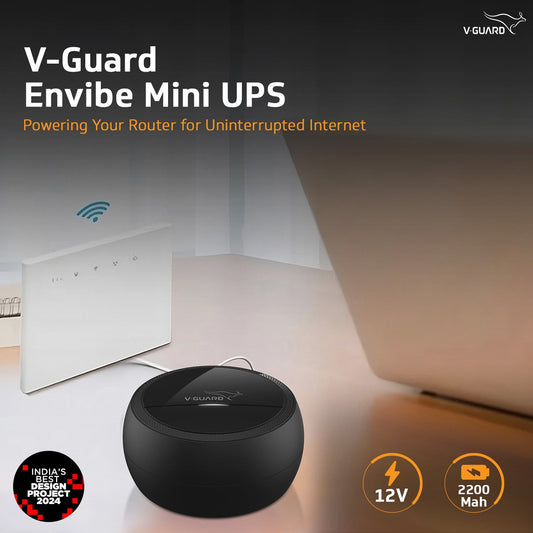 V-Guard Envibe Router UPS | Mini UPS for 12 V Wi-Fi Router | 1 Year Warranty