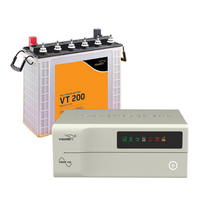 Prime 750 Inverter + VT 200 Battery Combo for Home, Office & Shops