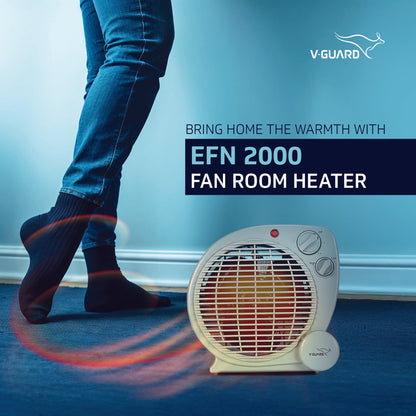 V-Guard EFN 2000 Fan Room Heater 2000 Watt With Dual Heating modes and 1 Year Warranty