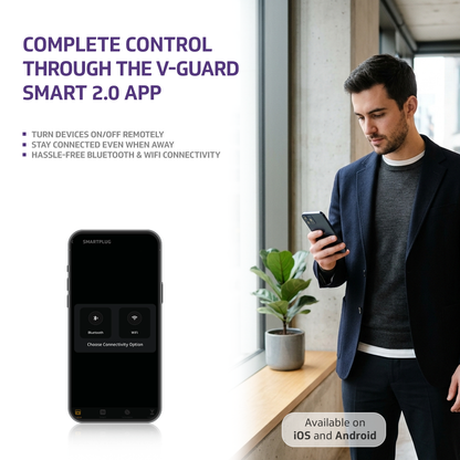 V-Guard 10 A Smart Plug with Bluetooth and WiFi Connectivity | Voice Control using Google Home and Amazon Alexa | Supports iOS and Android | White | 1 Year Product Warranty from V-Guard