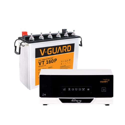 V-Guard Smart Inverter & Battery Combo (Smart Pro 1200 Digital Sine Inverter with VT 160 P (152 Ah Tall Tubular Battery)) for Home, Office & Shops