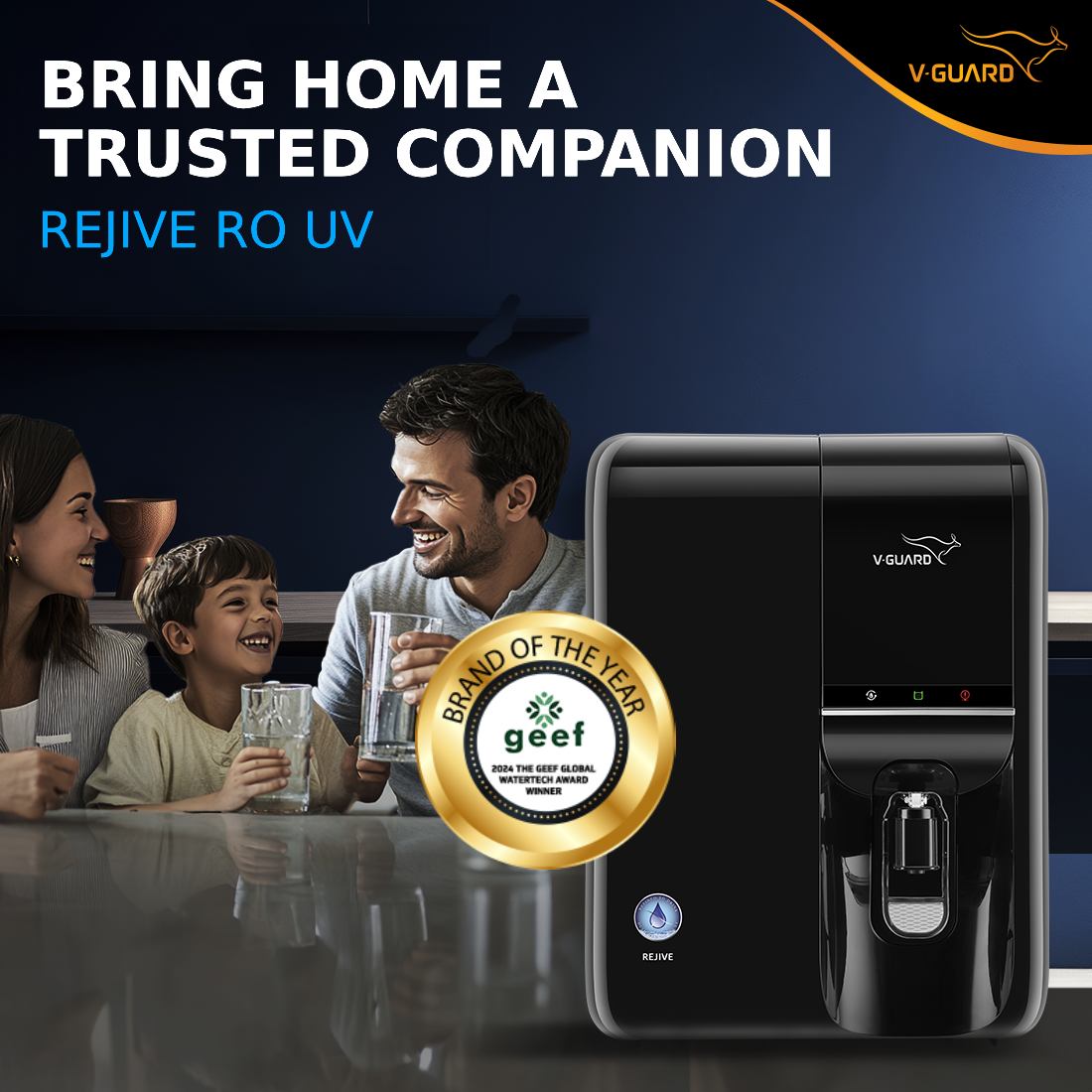 Rejive RO UV Water Purifier with Mineral Health Charger, 8 Stage Purification, Suitable for Water with TDS up to 2000 ppm