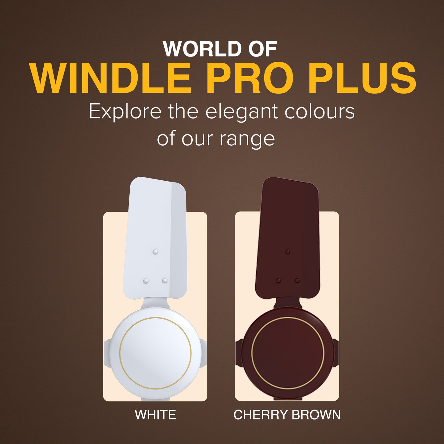 Windle Pro Plus High-Speed Ceiling Fan For Home | 100% Copper 830 RPM Motor | Powder-Coated Gloss Finish | 4 Blade Ceiling Fan | Cherry Brown | 60 cm