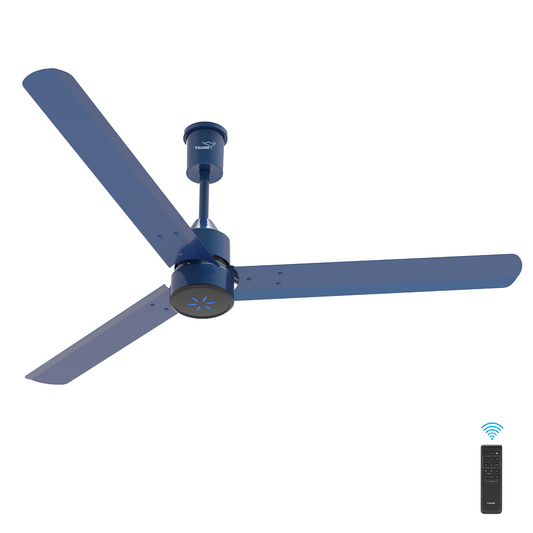 V-Guard Zenair Pro BLDC Ceiling Fan 1200 mm | BEE 5-Star Energy Saving | High-Speed BLDC Motor (370 RPM) | Remote Control with 6 Speeds, Wind & Reverse Modes |UI LED speed indicator|2-Year Warranty | Saphire Blue