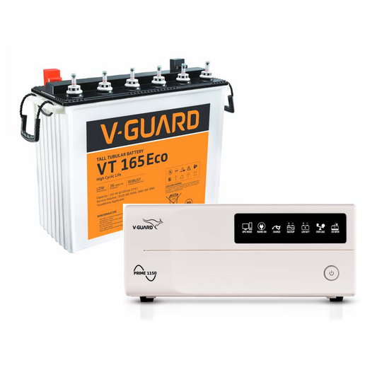 Prime 1150 Inverter and VT 165 Eco Battery Combo for Home, Office & Shops