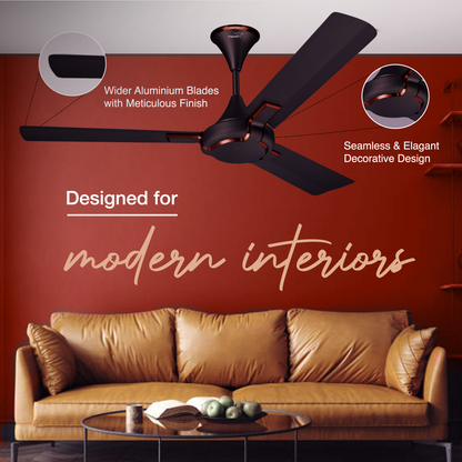 Exado Pro AS Anti Dust High Speed Ceiling Fan for Home 1.2 m, Choco Brown Matte