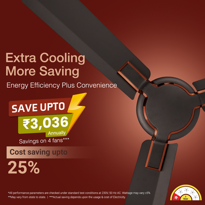 Exado Pro AS Anti Dust High Speed Ceiling Fan for Home 1.2 m, Choco Brown Matte